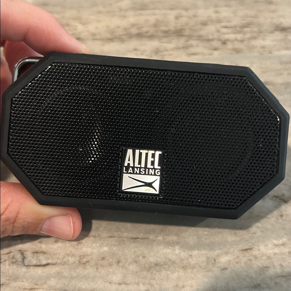 Altec Lansing Black Portable Speaker Bluetooth works well! Super compact